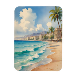 Ímã Vintage Style Monte Carlo Beach Viagem