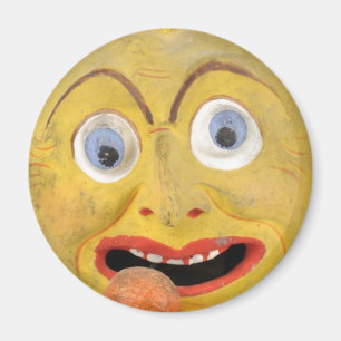 Imã Vintage sujo pintado estranho Papier da cara -