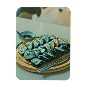 Ímã Vintage Sushi Trabalho de arte
