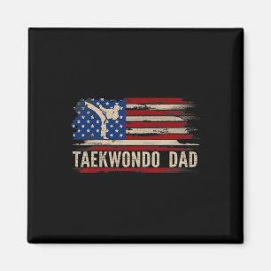Imã Vintage Taekwondo Pai Americano Flag Desenvolve