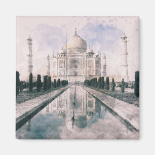 Imã Vintage Taj Mahal Magnet - Agra India Viagem