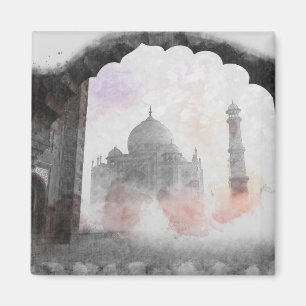 Imã Vintage Taj Mahal Magnet - Agra India Viagem