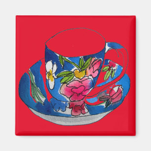 Imã Vintage Teacups (Vintage Teacups) ilustração origi