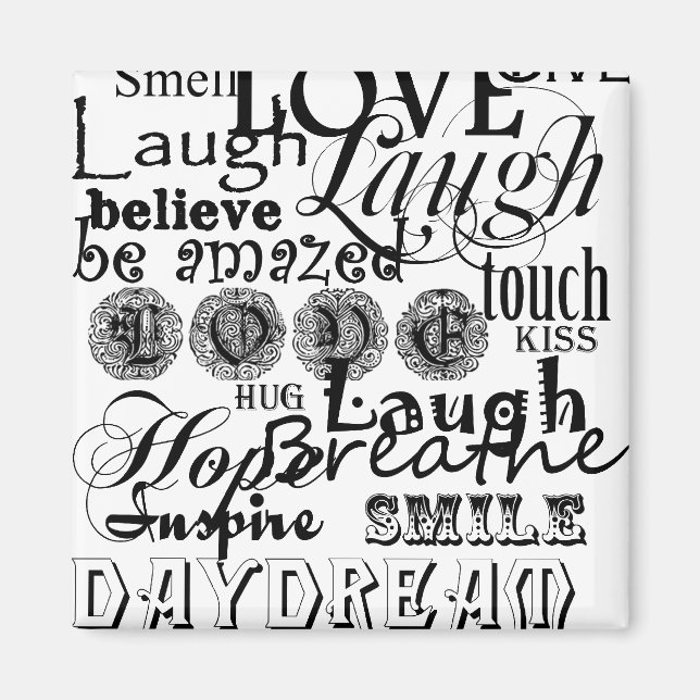 Imã Vintage Text Life Advice Roupa e Gifts (Frente)