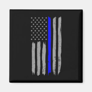 Imã Vintage Thin Blue Line Shirt Policial Apoia Usa Fl