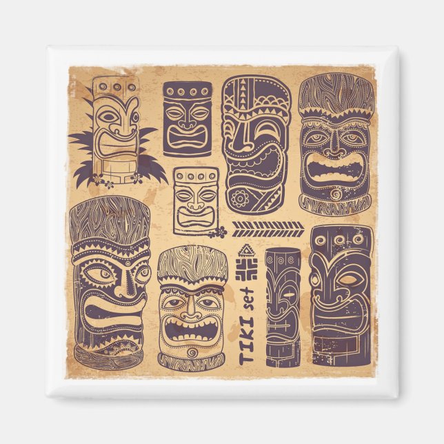 Imã Vintage Tiki Set (Frente)