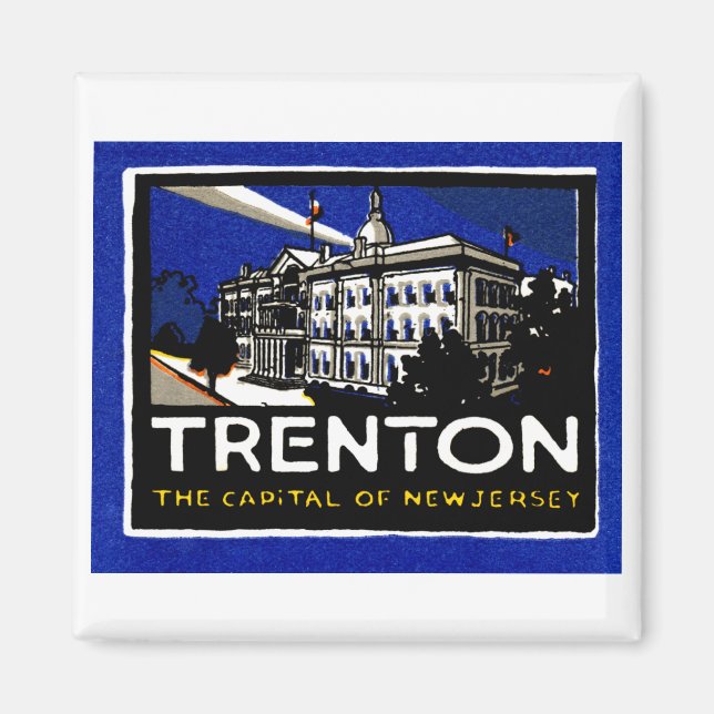 Imã Vintage Trenton NJ Poster (Frente)