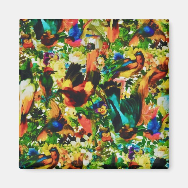 Imã Vintage Tropical Jungle Wilrrots (Frente)