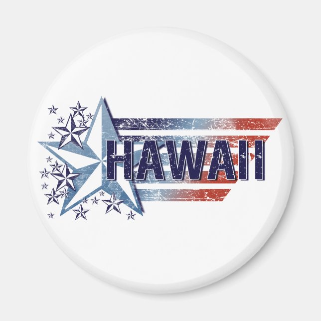 Imã Vintage USA Flag com Star - Havaí (Frente)