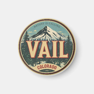 Imã vintage Vail colorado outdoor winter snow ski