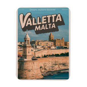 Ímã Vintage Valletta, lembranças e presentes de viagem