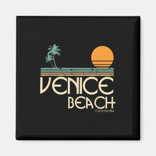 Imã Vintage Venice Beach California Sunset Palms