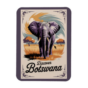 Ímã Vintage Viagem de ilustração do Botsuana