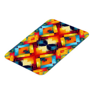 Ímã Vintage Vibs Em Cores: Na moda Geométrico Forms