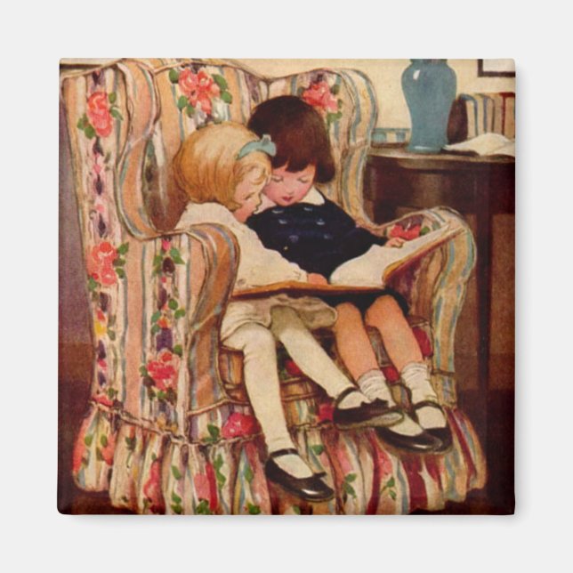 Imã Vintage Victorian Book Story Magnet (Frente)
