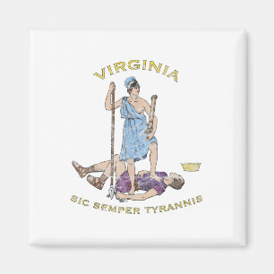 Imã Vintage Virginia Motto Sic Semper Tyrannis