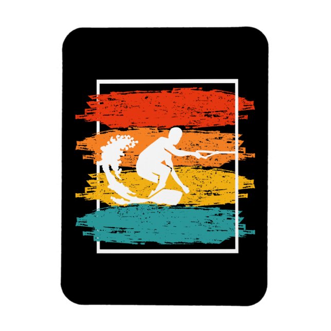 Ímã Vintage Wakeboard Wakesurfing Wakesurfer (Vertical)
