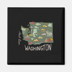 Imã Vintage Washington Evergreen State Seattle Pacífic