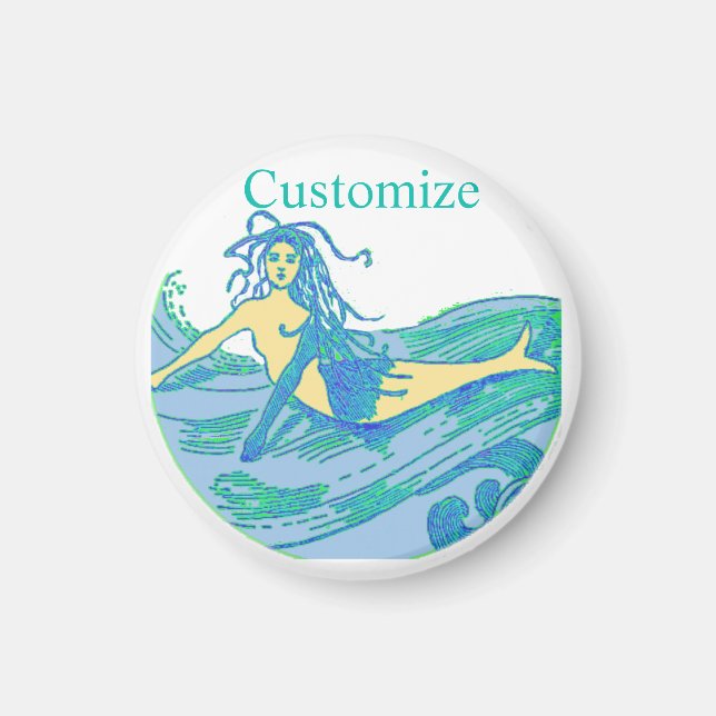 Imã Vintage Waverding Mermaid Thunder_Cove (Frente)