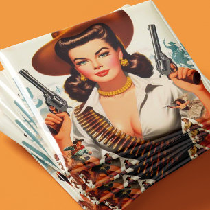 Imã Vintage Western Pin-up