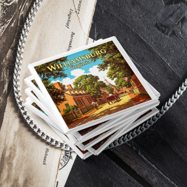 Imã Vintage Williamsburg Virginia (Criador carregado)