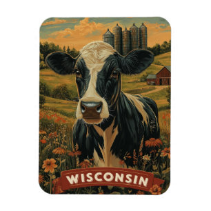 Ímã Vintage Wisconsin Espírito Patriótico