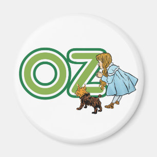 Imã Vintage Wizard de Oz Dorothy Toto com letras grand