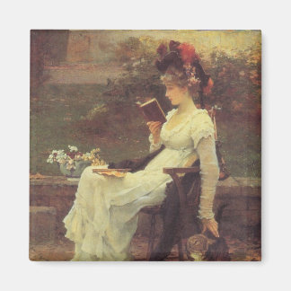 Imã Vintage Woman Lendo V2