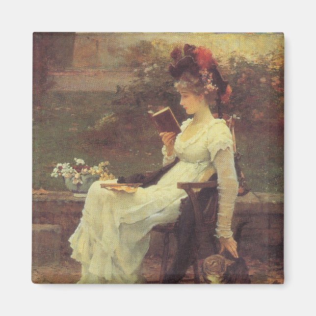 Imã Vintage Woman Lendo V2 (Frente)