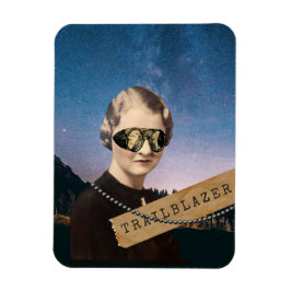 Ímã Vintage Woman Trailblazer Night Sky Pop Art