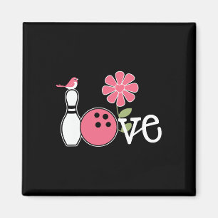 Imã Vintage Women Boliche Designs Girls Love Team Bowl