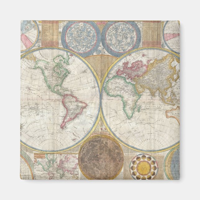 Imã Vintage WORLD MAP (Frente)