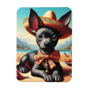 Ímã Vintage Xoloitzcuintle
