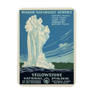 Ímã Vintage Yellowstone Park Poster