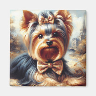 Imã Vintage Yorkshire Terrier Painting