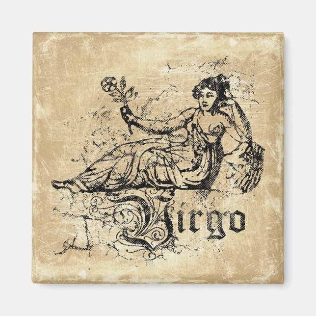 Imã Vintage Zodiac Virgo (Frente)