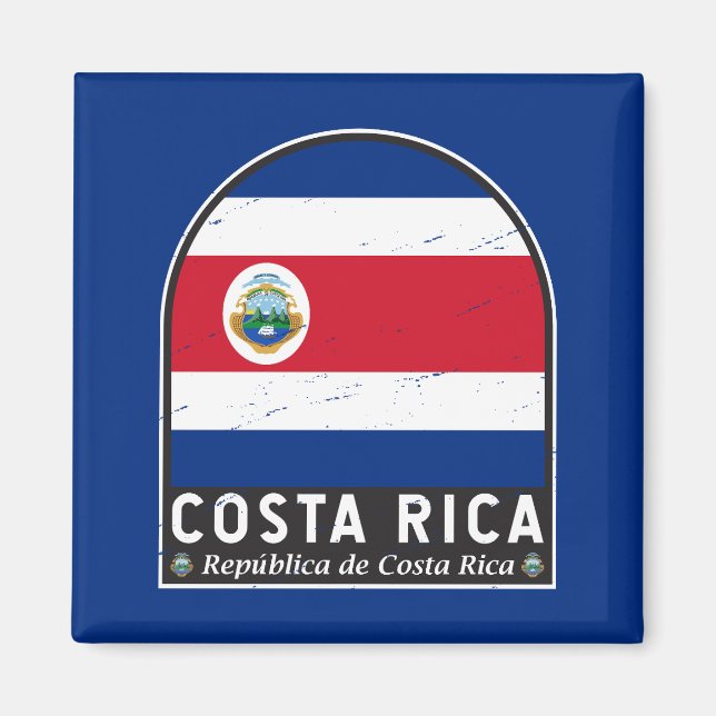 Imã Vintagem Afetada do Sinalizador da Costa Rica (Frente)