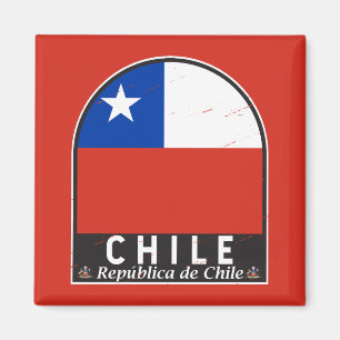 Imã Vintagem com desgaste do emblema do Chile
