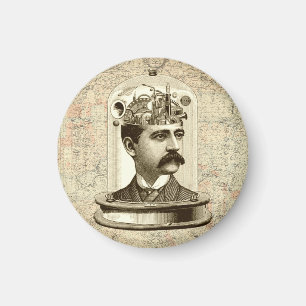 Imã Vintagem do Clocwork Brain STEAMPUNK