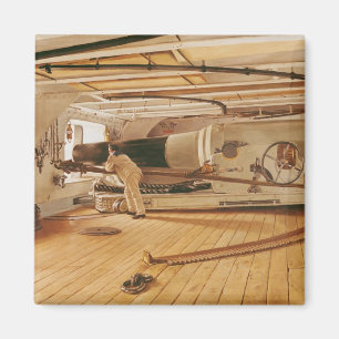 Imã Vinte e sete canhões da libra em uma navio de