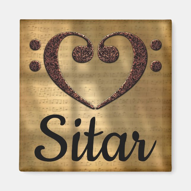 Imã Violão de Coração Limpo Duplo Bass (Frente)