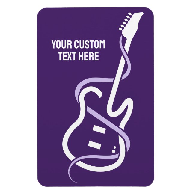 Ímã Violão Estilizado de Texto Personalizado (Vertical)