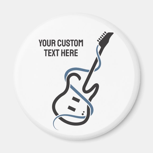 Imã Violão Estilizado de Texto Personalizado (Frente)