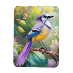 Ímã Violet Tufted Jay Fantasy Bird