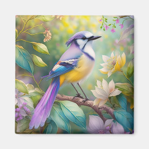 Imã Violet Tufted Jay Fantasy Bird