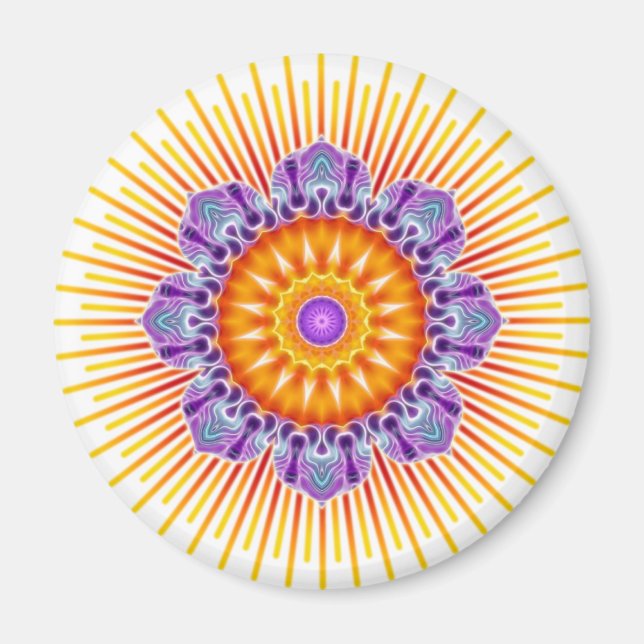 Imã Violeta amarela de Mandala (Frente)