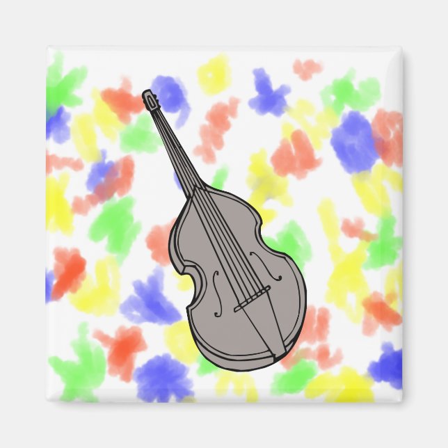 Imã Violin Upright Bass Guitar Graphic (Frente)