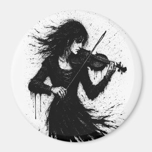 Imã Violinista Nascido da Tinta na Tempestade de Som