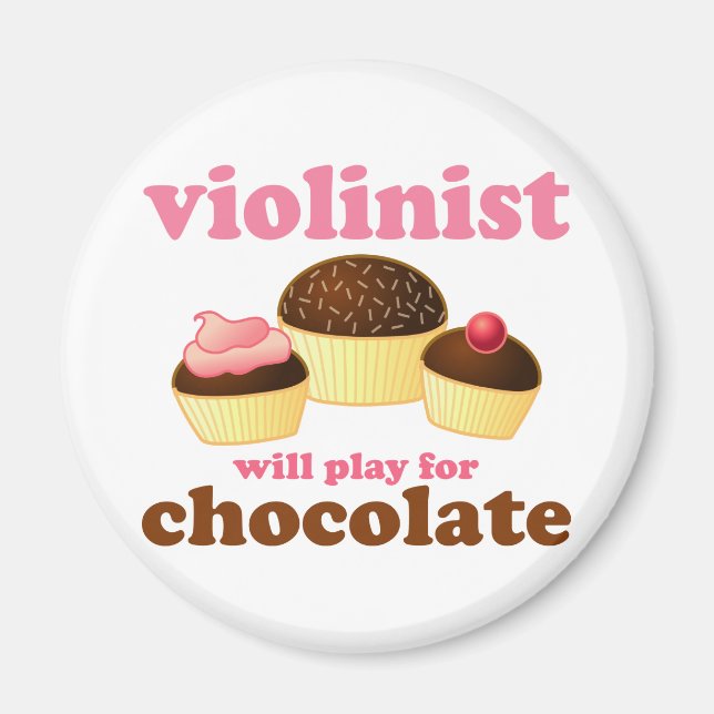 Imã Violinista vai jogar pelo chocolate (Frente)