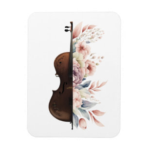 Ímã Violino com flores.